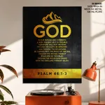God is our refuge and strength - Psalm 46:1-3, Bible verse, Framed wall art