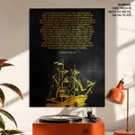 They that go down to the sea in ships - Psalm 107:23-30, Bible verse, Framed wall art