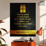 For the wages of sin is death - Romans 6:23, Bible verse, Framed wall art
