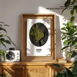 Circle poster yellow map of Yangon