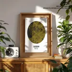 Circle poster yellow map of Zapopan