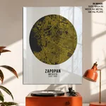 Circle poster yellow map of Zapopan