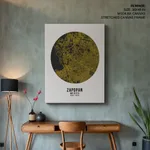 Circle poster yellow map of Zapopan