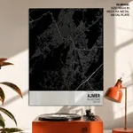 Strip below poster black map of Ajmer