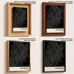 Strip below poster black map of Belo Horizonte
