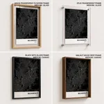 Strip below poster black map of Belo Horizonte