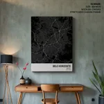 Strip below poster black map of Belo Horizonte
