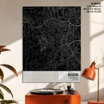 Strip below poster black map of Bogor