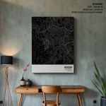 Strip below poster black map of Bogor