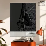 Strip below poster black map of Callao
