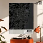 Strip below poster black map of Chennai