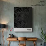 Strip below poster black map of Chennai