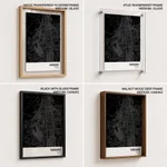 Strip below poster black map of Faridabad