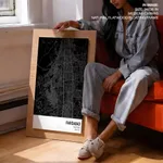 Strip below poster black map of Faridabad