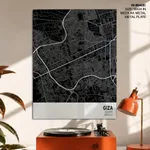 Strip below poster black map of Giza