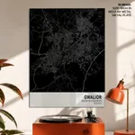 Strip below poster black map of Gwalior