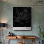 Strip below poster black map of Gwalior