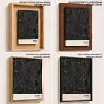 Strip below poster black map of Jakarta