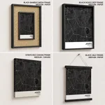 Strip below poster black map of Jakarta
