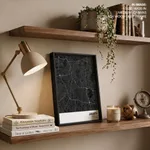 Strip below poster black map of Jakarta