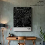 Strip below poster black map of Kajang