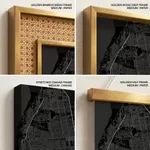 Strip below poster black map of Khartoum