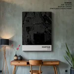 Strip below poster black map of Khartoum