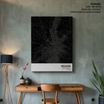 Strip below poster black map of Kolkata