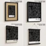 Strip below poster black map of Kuala Lumpur