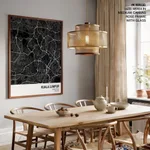 Strip below poster black map of Kuala Lumpur
