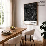 Strip below poster black map of Kuala Lumpur