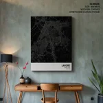 Strip below poster black map of Lahore