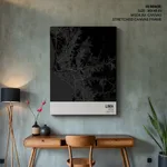 Strip below poster black map of Lima