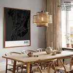 Strip below poster black map of Mumbai