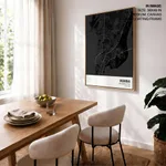 Strip below poster black map of Mumbai