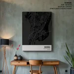 Strip below poster black map of Mumbai