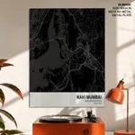 Strip below poster black map of Navi Mumbai