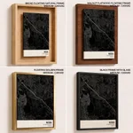 Strip below poster black map of Noida