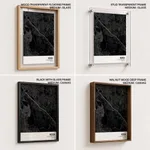 Strip below poster black map of Noida