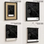 Strip below poster black map of Noida