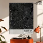 Strip below poster black map of Quezon City