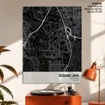Strip below poster black map of Subang Jaya