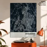 Strip below poster blue map of Bhubaneswar