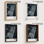 Strip below poster blue map of Bogota