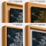 Strip below poster blue map of Bogota