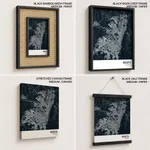 Strip below poster blue map of Bogota