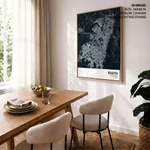 Strip below poster blue map of Bogota