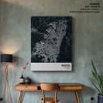 Strip below poster blue map of Bogota