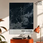 Strip below poster blue map of Duque De Caxias