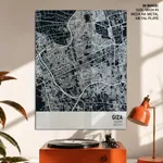 Strip below poster blue map of Giza
